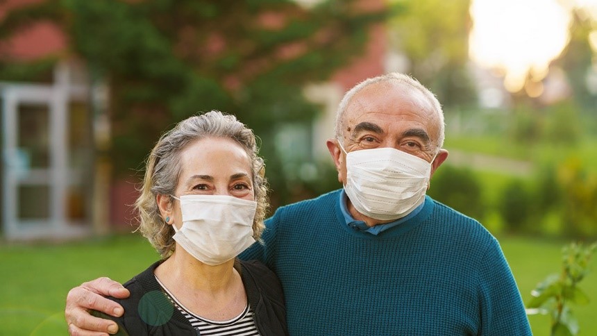 Couple with COVID-19 Masks